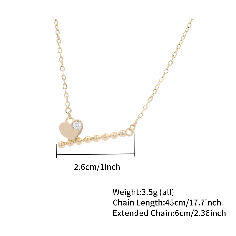 Xuping's new minimalist and cool-style heart-shaped fashionable and unique clavicle necklace with artificial gemstone design is versatile and easy to match. - Image 7