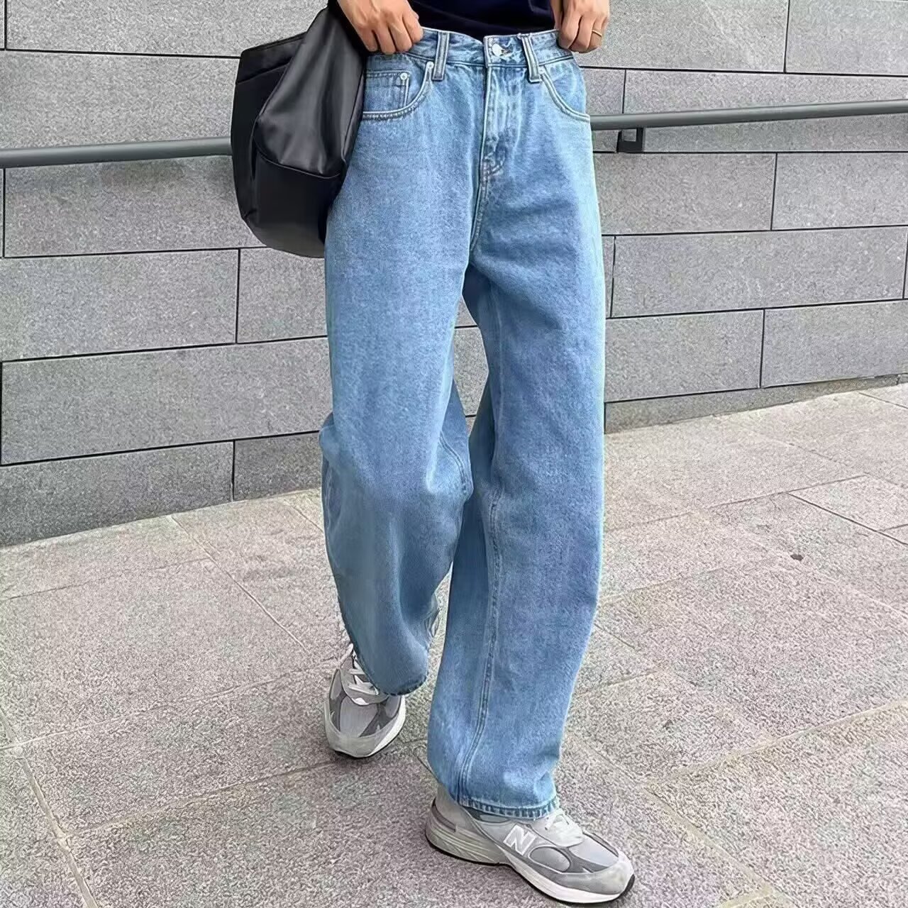 American retro blue jeans for men, spring and autumn 2026 new style, loose straight leg pants, trendy high street casual pants. - Image 5