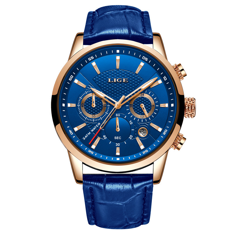 New LIGE 9866 men's sports quartz watch waterproof steel belt binocular multifunctional watch business watch - Image 17