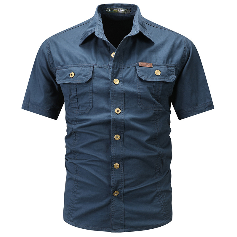 2024 Spring and Autumn New Shirt Men's Long Sleeve Cotton Casual Solid Color Shirt Middle-aged and Young Worker Slim Jacket - Image 31