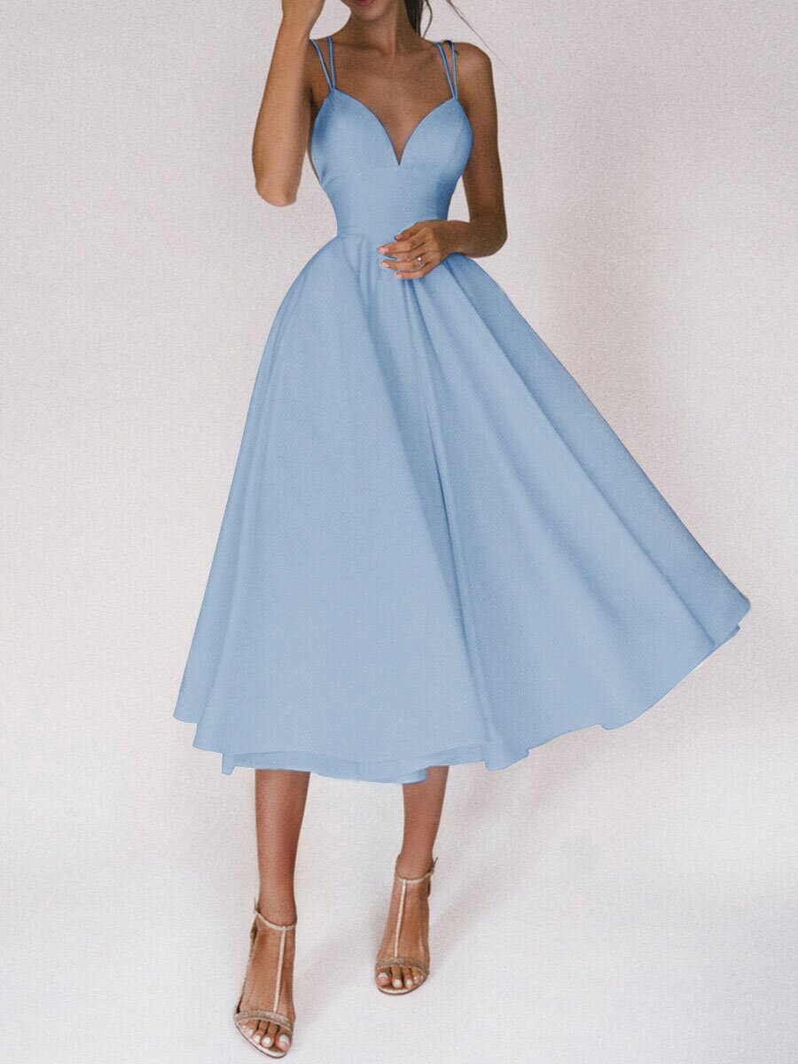 2023 spring and summer new cross-border AliExpress Amazon European and American women's multi-color suspenders sexy big swing dress - Image 3