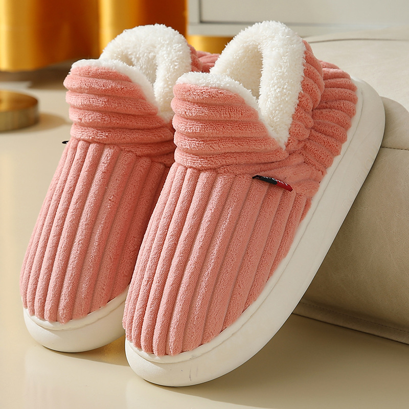 New style bag-heeled cotton shoes for women, autumn and winter, thick-soled velvet, non-slip, warm, velvet cotton shoes, men's Cixi home shoes - Image 6