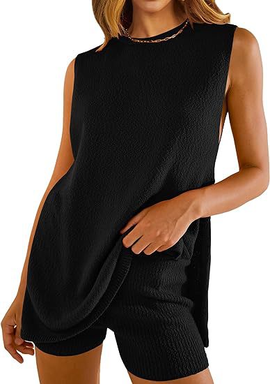Popular Knitwear Set - Cross-border Summer Women's Clothing - European and American Style Knitwear, Loose Sleeveless Casual Sweater Two-Piece Set - Image 28