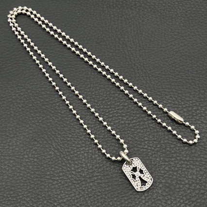 CH Croxin Mini Military Tag Necklace, Vintage Style, Fully Rhinestone Openwork Cross Tag Necklace, European and American Hip Hop Style, Unisex - Image 3