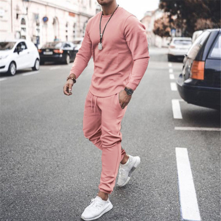 2021 Summer Cross-border European and American Independent Station Long Sleeve Casual Suit Two-piece Men's Trendy Multicolor - Image 7