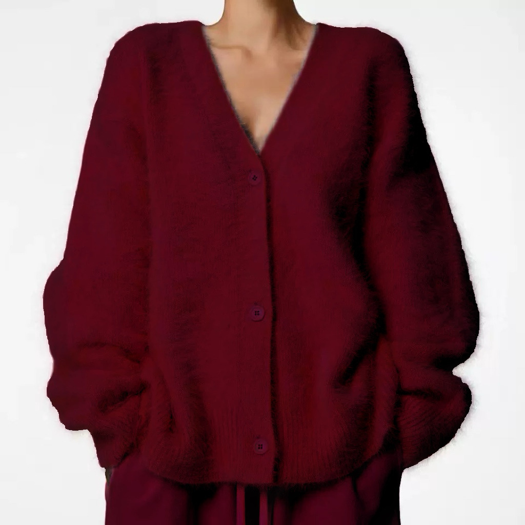 2026 Cross-Border Hot Selling Spring and Autumn Faux Mink Cardigan Women's Loose-fitting Sweater Coat Soft Long-Sleeved Knitwear - Image 25