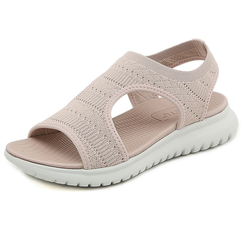 H1109-A5 Amazon 2024 summer new sandals for women simple light sports style wedge heel comfortable large size - Image 2
