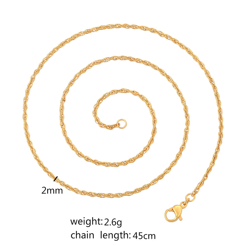 Xuping European and American cross-border stainless steel 24k color necklace, simple and everyday lobster clasp plain chain necklace, wholesale women's jewelry. - Image 8