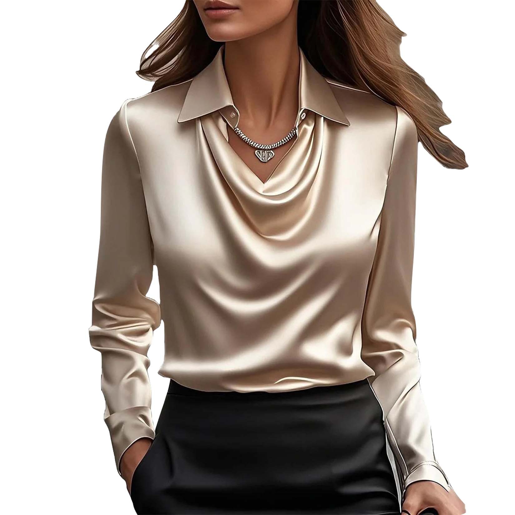 15 colors, 6 sizes, in stock, 2025 independent website, Wish, Amazon export style, simple draped collar shirt for women. - Image 5