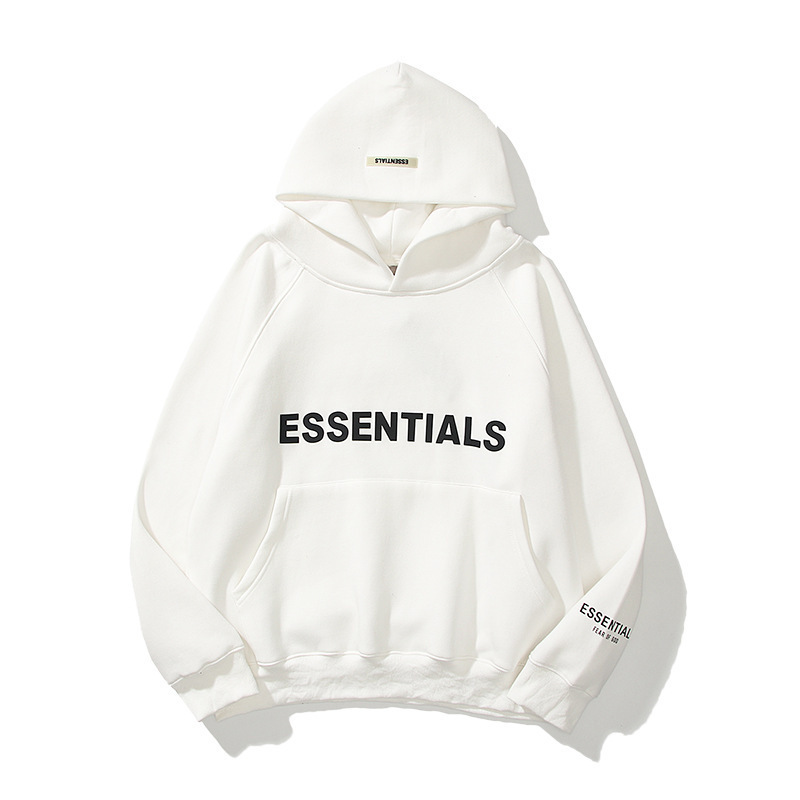 FEAROFGOD double line Essentials trendy brand chest LOGO laminated hooded high street Korean men's and women's sweatshirts - Image 9