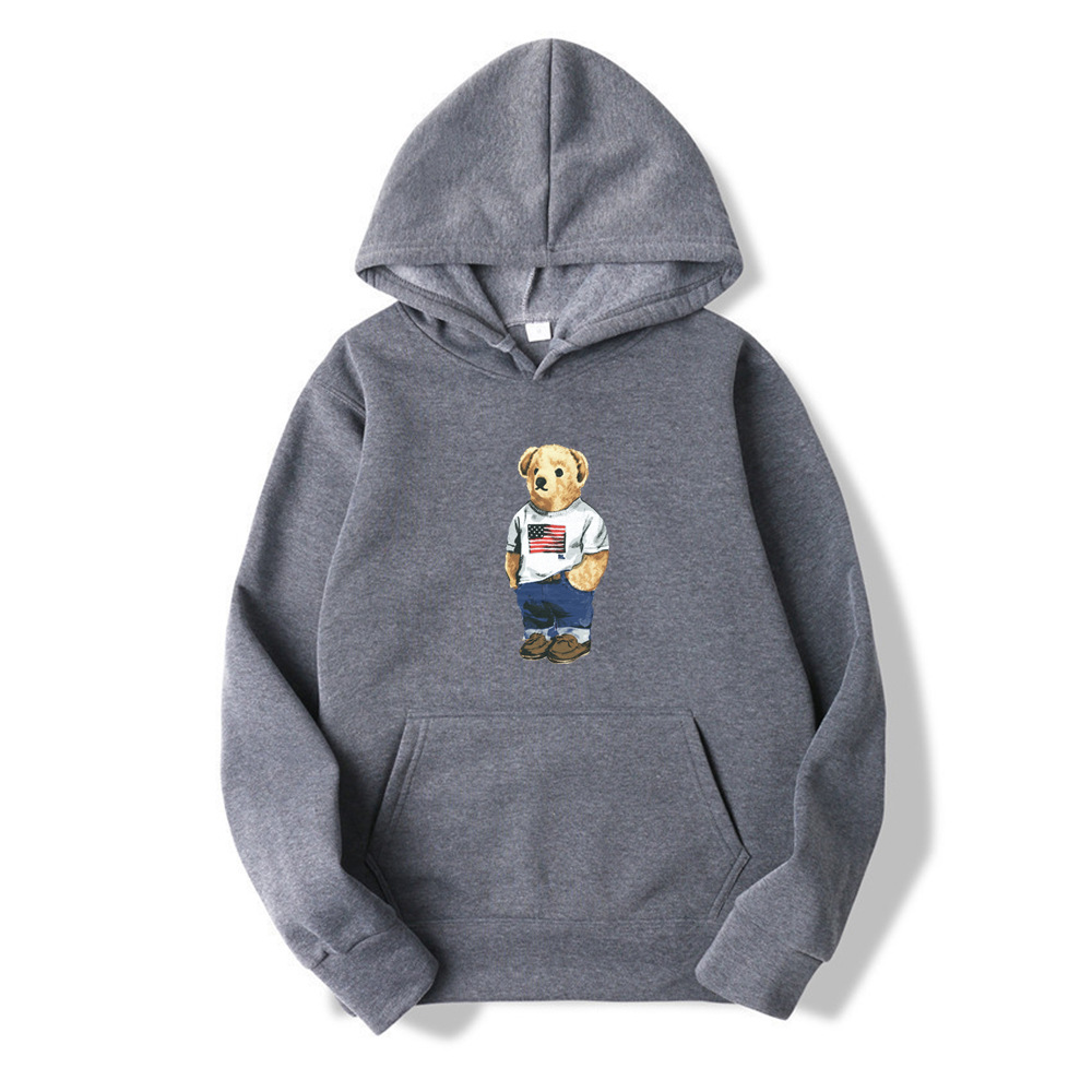 Bear print spring and autumn 2021 thickening new leisure sports hooded long-sleeved sweater AliExpress - Image 10
