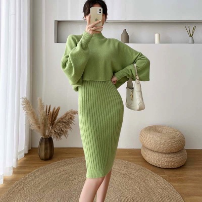 Suspender skirt suit autumn and winter new sweater dress two-piece dress other real shots and models in stock - Image 10
