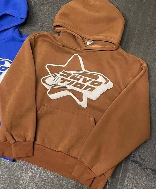 Oversized full face zipper sweater streetwear spring Y2k gothic punk star print hoodie tide - Image 6