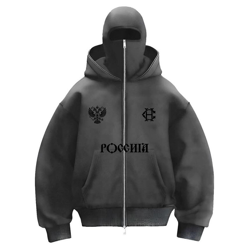 Cross-border trendy brand plus velvet double hood unique design hooded sweatshirt autumn and winter new men and women same style loose Y2K sweatshirt - Image 11