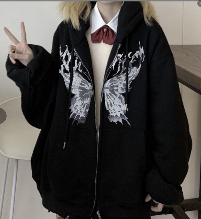2021 European and American new hoodie sweatshirt women's loose street sports zipper cardigan y2k jacket women - Image 7