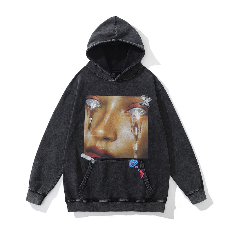 TKPA original American hiphop hip-hop old washed hooded sweater men's and women's street country tide brand loose jacket - Image 3