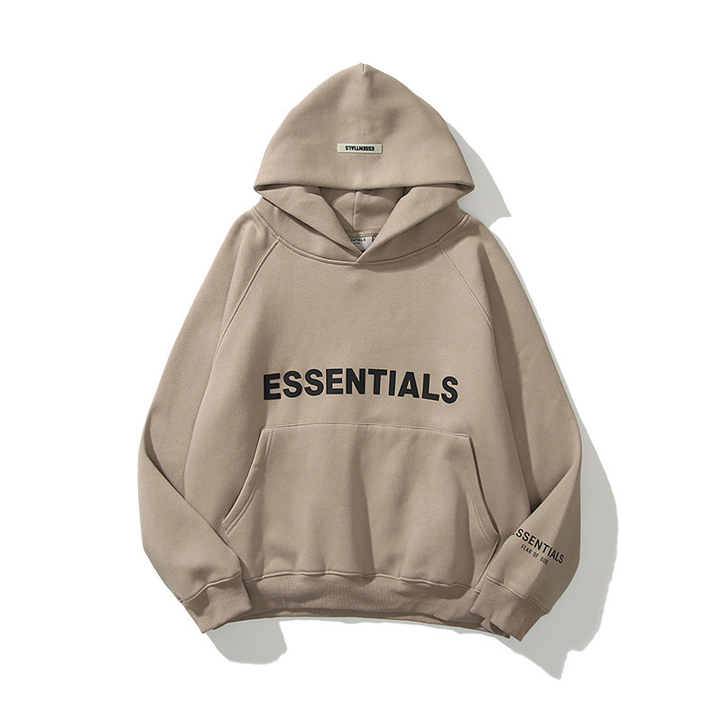 FEAROFGOD double line Essentials trendy brand chest LOGO laminated hooded high street Korean men's and women's sweatshirts - Image 3