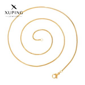 Xuping Jewelry, European and American cross-border stainless steel imitation gold box chain, simple lobster buckle plain chain necklace wholesale.