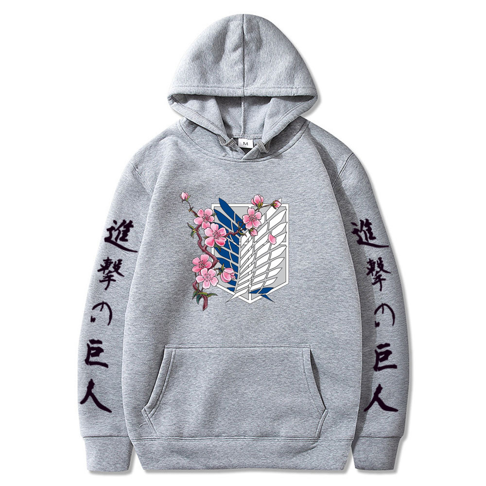 Attack on Titan LOGO hoodie sweatshirt- black letters on sleeves - Image 4