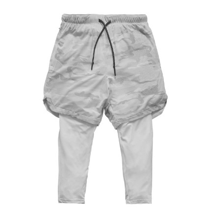 2023 Autumn New Muscle Men's Fashion Versatile Fake Two-Piece Breathable Fitness Training Running Sports Shorts - Image 3