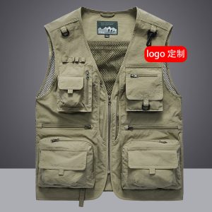 2024 Spring and Autumn New Mesh Vest Men's Casual Cross-Border Outdoor Multi-Pocket Fishing Photography Vest