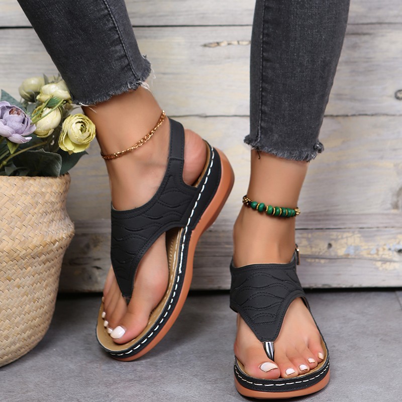 wish cross-border spot women's shoes 2021 new Roman style buckle strap women's sandals foreign trade 43 large size sandals - Image 5