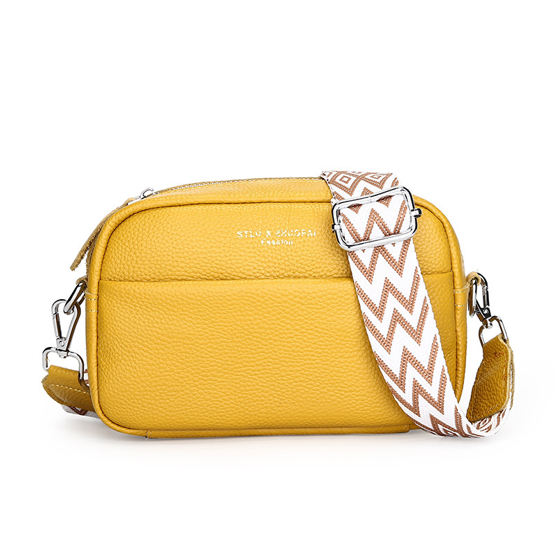 Cross-border genuine leather women's bags wholesale 2023 new trendy fashion simple one-shoulder crossbody bag first layer cowhide small square bag - Image 6