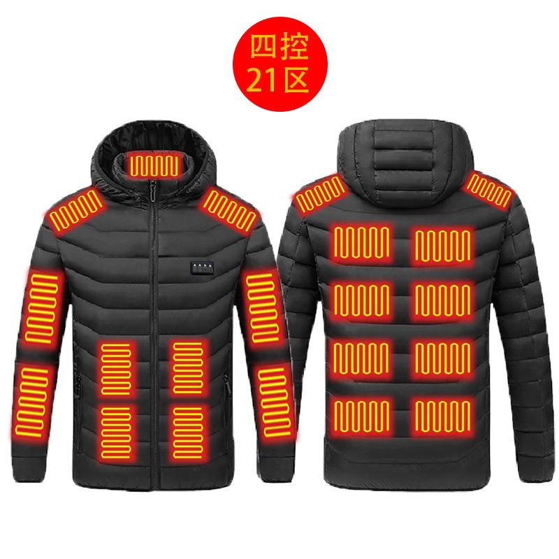 New hot-selling cross-border winter heating cotton clothes, smart constant temperature cold-proof electric heating clothes, USB heating cotton clothes - Image 23