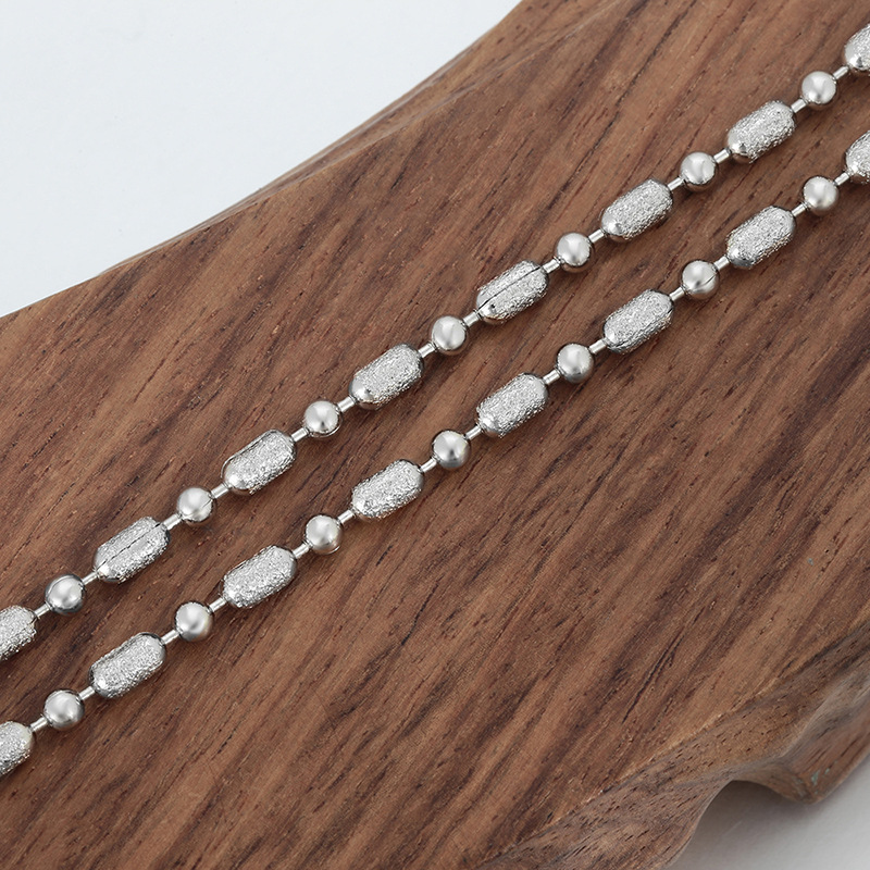 Xuping Jewelry Fashionable and Simple Round Bead Chain, Copper Alloy Plated White, Unisex, European and American Cross-border Plain Chain, Wholesale - Image 2