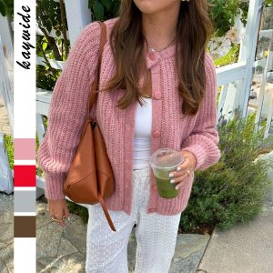 DiYun Cross-border European and American Casual Simple Long-sleeved Button-down Shirt Sweater Women's Clothing 2025 Autumn/Winter Amazon Independent Site