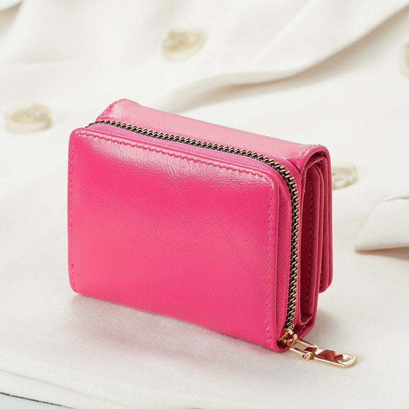 Credit card ID card cash wallet women's wallet small wallet short wallet card holder zipper wallet multi-layer trifold - Image 13
