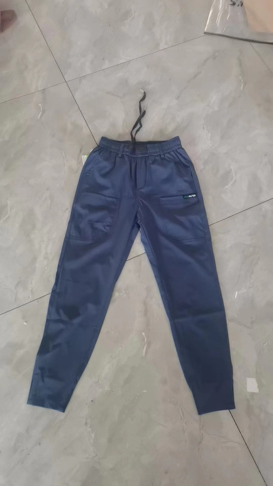 2022 Summer Ice Silk Spliced Six Pockets Embroidered High Elastic Men's Casual Pants Douyin Kuaishou Internet Celebrity Casual Pint Pants - Image 9