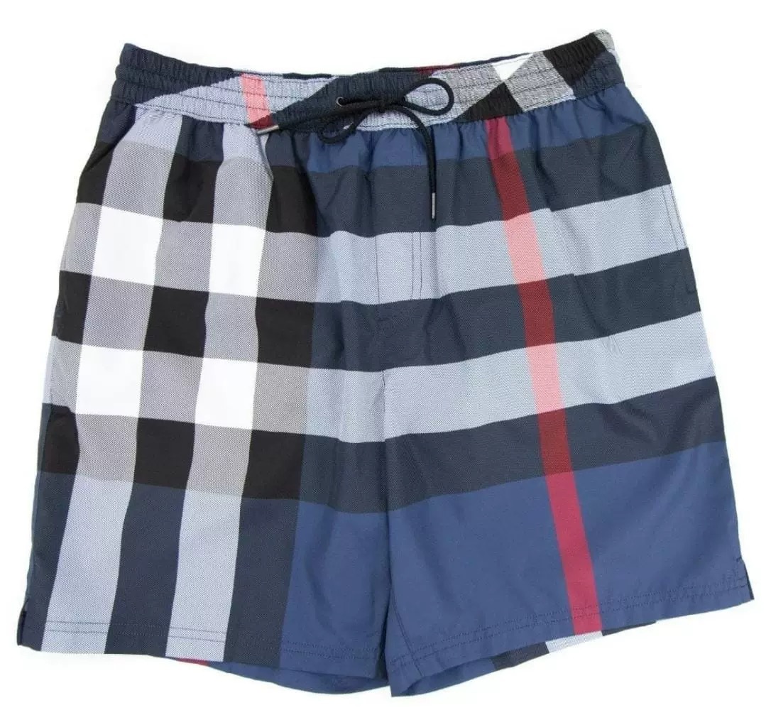 New summer men's shorts beach pants sports casual shorts simple digital printing workwear plaid pants men - Image 6