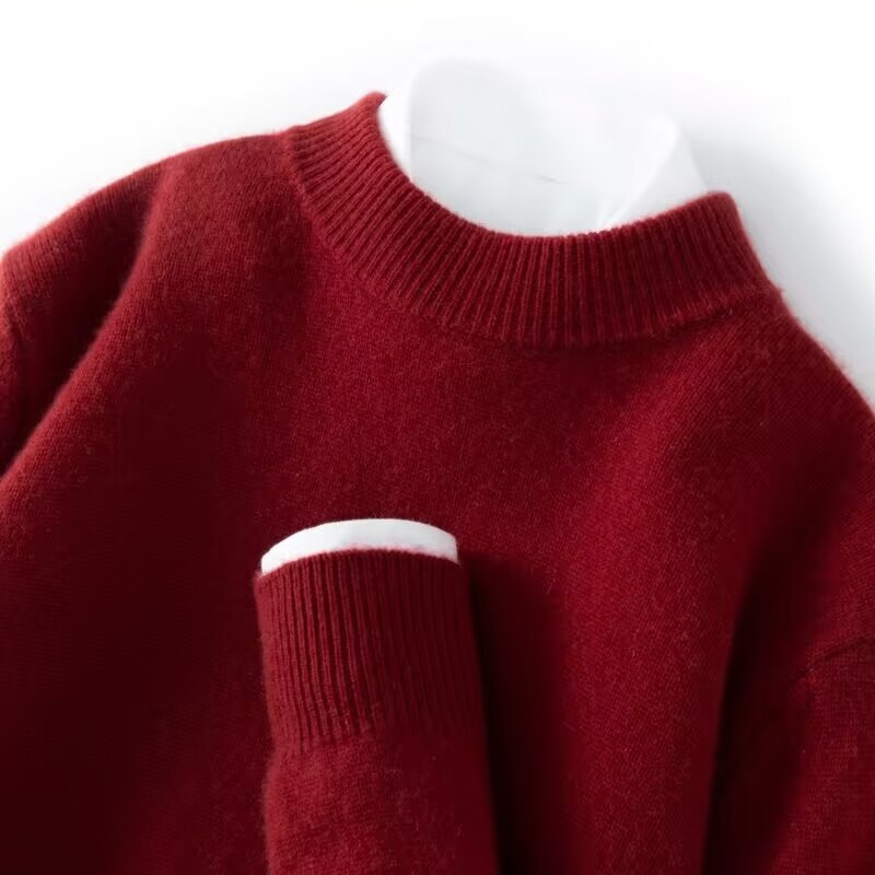 Men's high-neck, thick, loose-fitting pullover sweater/knitwear base layer. - Image 6