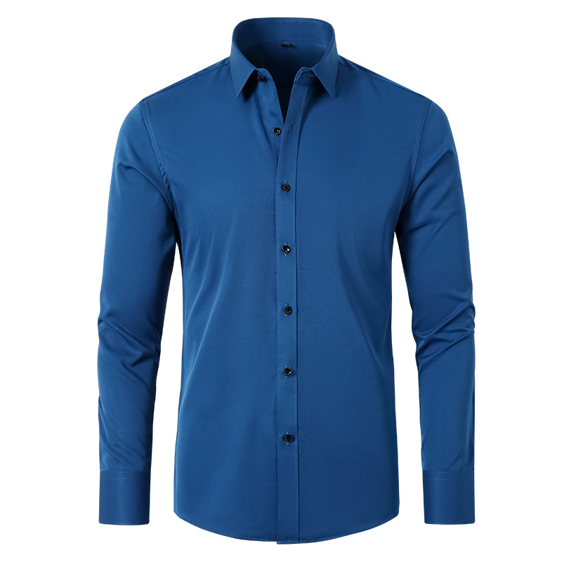 Jia Na Apparel Cross-Border Hot Selling Men's Long-Sleeve Shirt, Elastic, Wrinkle-Resistant, Business Casual Plus Size Shirt for Men - Image 3