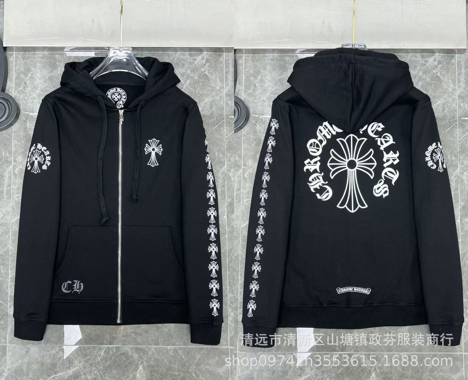 2026 New Cross-Border CH Hoodie Cross Horseshoe Couple Zipper Hooded Sweatshirt Jacket Trendy Brand 30/1 - Image 13
