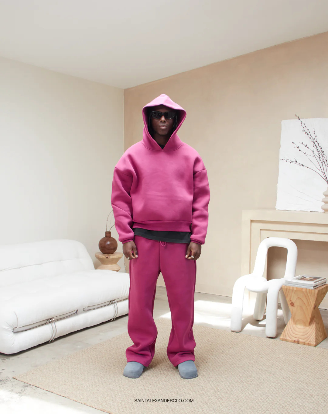 2024 European and American cross-border casual simple couple fashion hoodie sweatshirt solid color loose sweatshirt sweatpants wholesale - Image 7