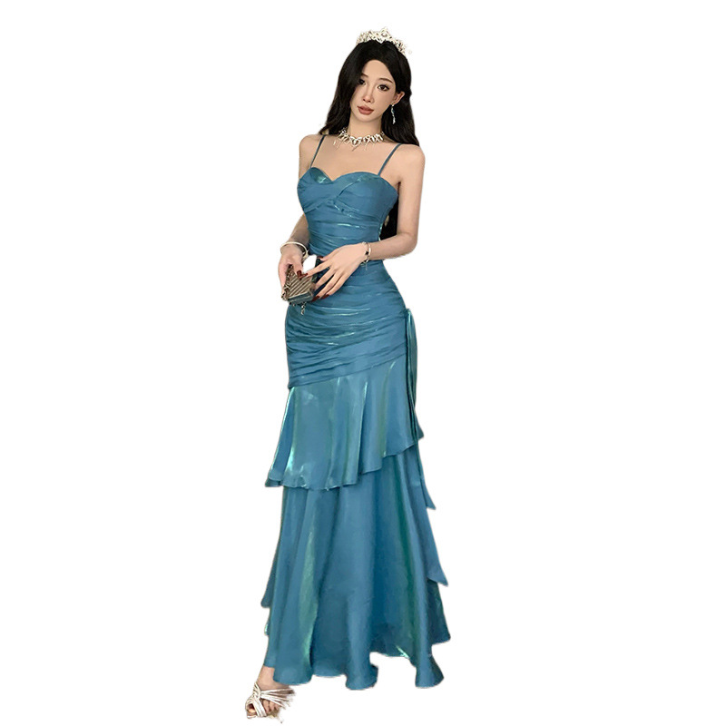New summer French-style elegant slip dress, flattering and perfect for banquets. - Image 5