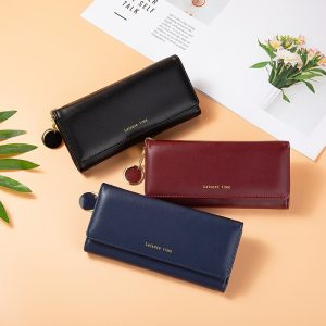 Cross-border hot-selling PU long women's wallet, multi-functional card holder, tri-fold wallet, women's multi-card slot card holder, clutch bag