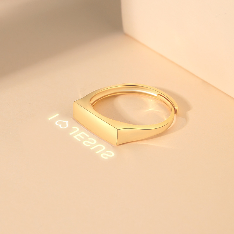 S925 Sterling Silver Projection Couple Rings, Colorfast, Unique Ins Style, TikTok Minimalist, In the Name of Light Couple Rings for Men and Women - Image 6