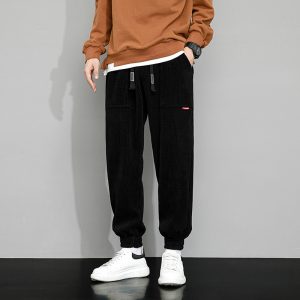 JYF-G50 men's large size autumn tide brand loose and fat to increase all-match wide-leg men's sports casual sweatpants