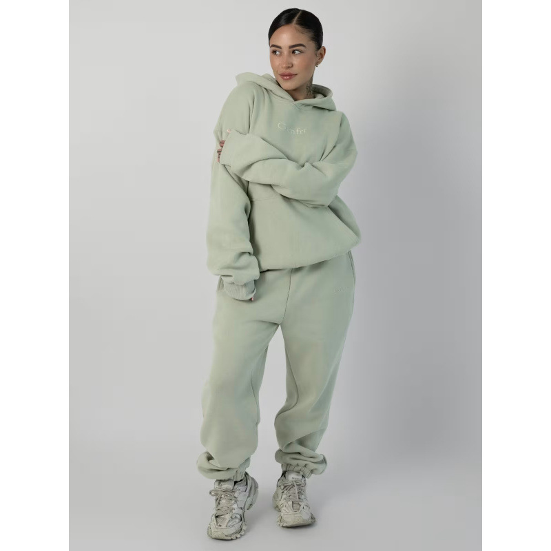 2026 European and American cross-border high-quality spring and autumn new TK Amazon solid color casual sports hoodie set for men and women. - Image 6