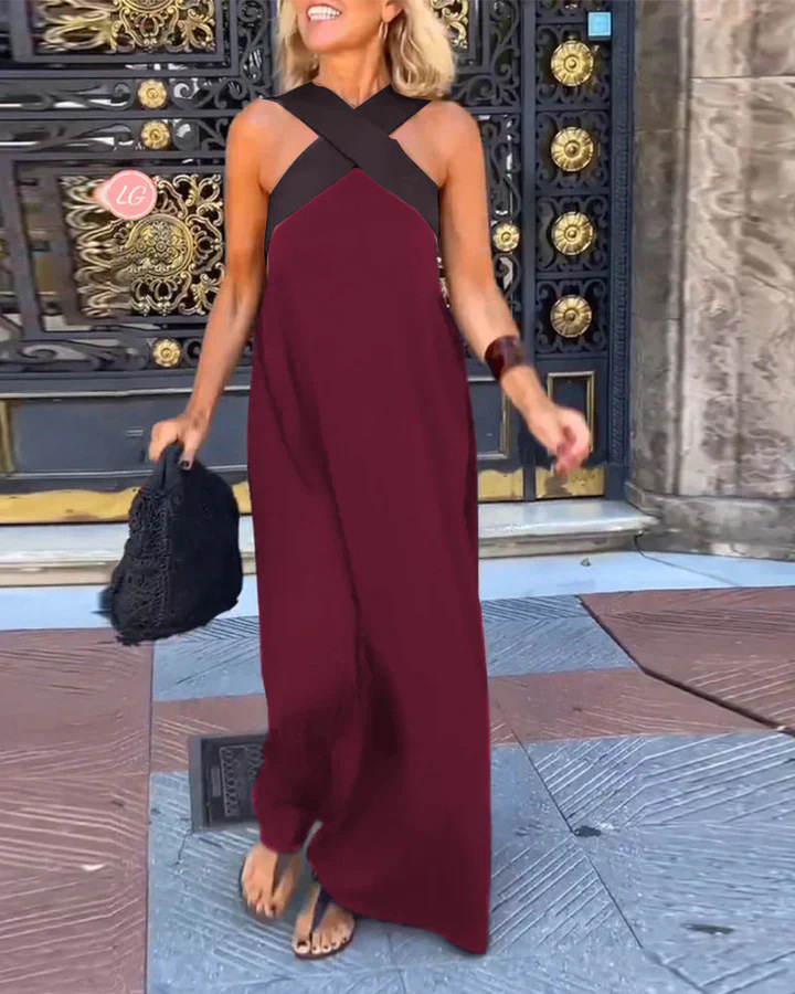 2025 summer new cross-border women's clothing Amazon AliExpress foreign trade long skirt cross sexy back dress - Image 13
