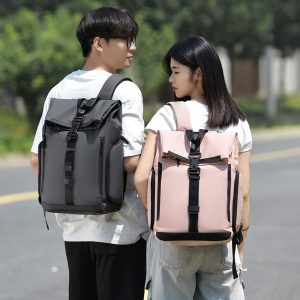 New cross-border business commuter laptop bag, casual travel backpack, large capacity, trendy college student school bag for men.