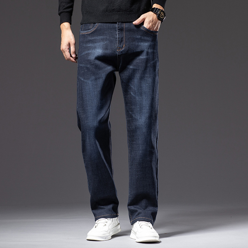 2023 Spring Straight Jeans Men's Mid-Rise Quality Comfortable Pants Men's Elastic Loose All-match Pants Men - Image 4