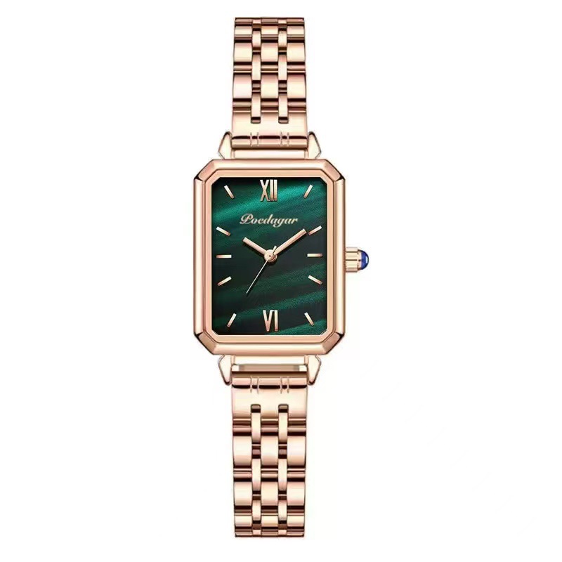 Small green watch vibrato live explosion style Swiss brand square ladies watch student Korean version of quartz watch one piece on behalf of - Image 13