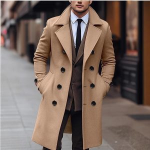 Men's Double-Breasted Wool Coat