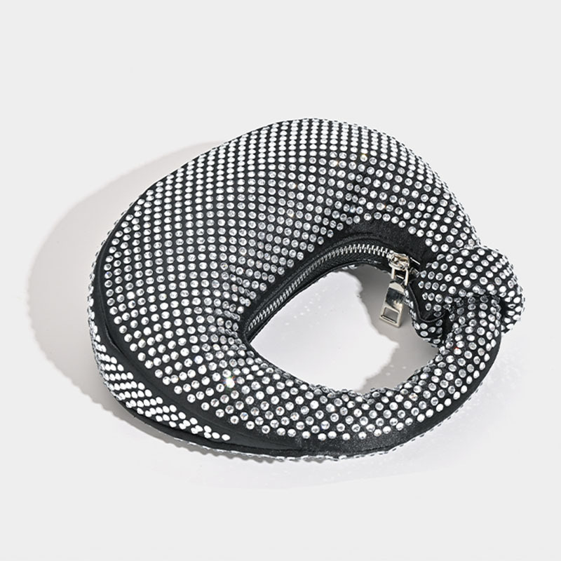 Niche design full diamond dumpling bag handbag female French lady evening bag casual all-match handbag rhinestone bag - Image 4
