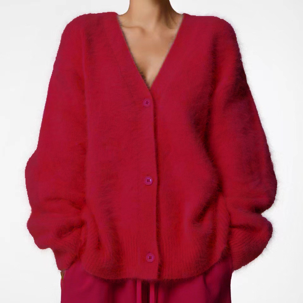 2026 Cross-Border Hot Selling Spring and Autumn Faux Mink Cardigan Women's Loose-fitting Sweater Coat Soft Long-Sleeved Knitwear - Image 27