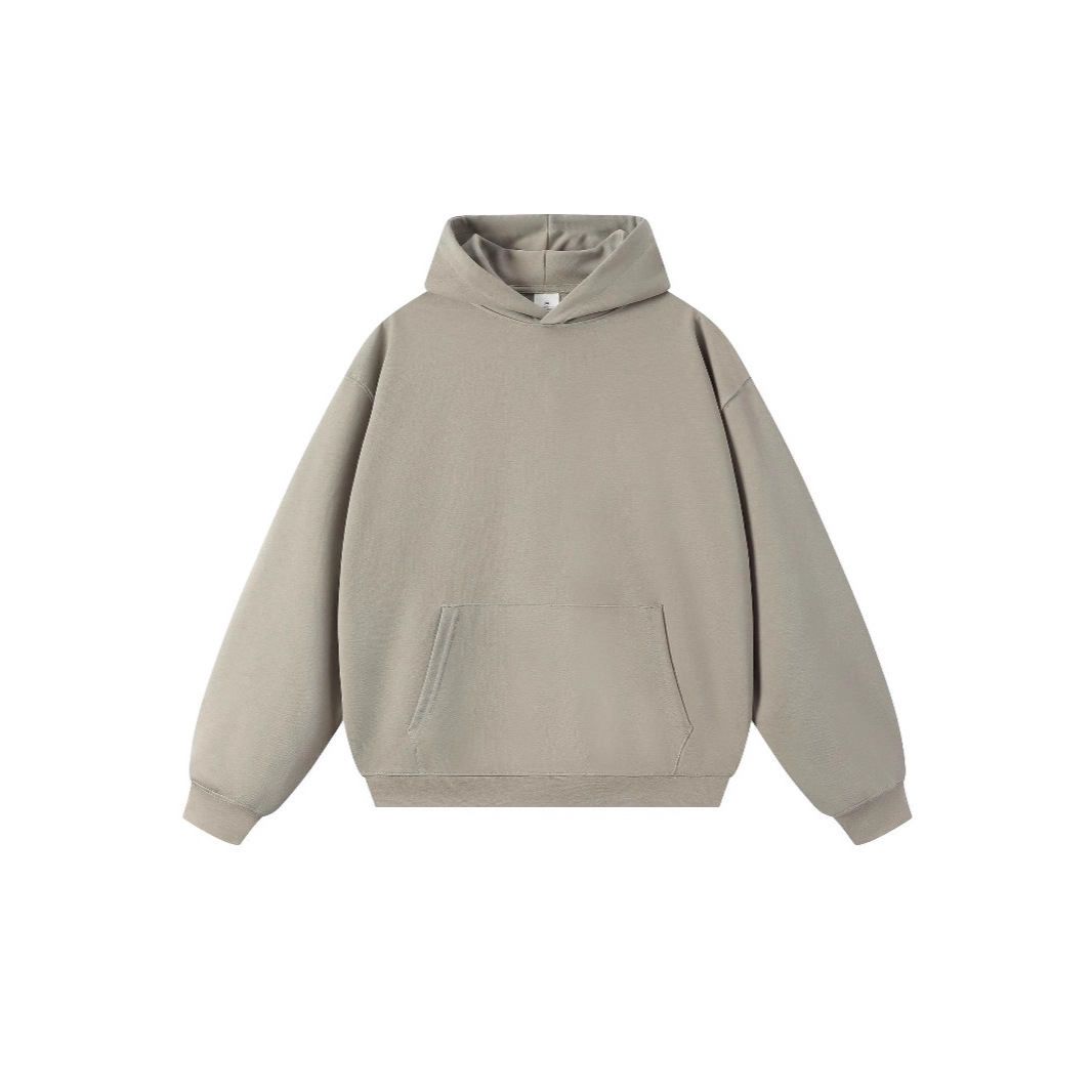 Sweatshirt 380g Terry Spring and Autumn American Thin Drop Shoulder Loose Style Solid Color Hoodie Men's Trendy All-match